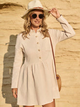 LanaWest Loose Fit Cotton Textured Double Layer Shirt Dress, Casual Wear For Spring/Summer